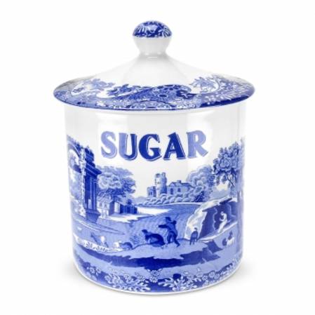 Blue Italian Covered Canister Sugar